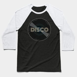 Retro Space Disco Vintage Vinyl Record Baseball T-Shirt